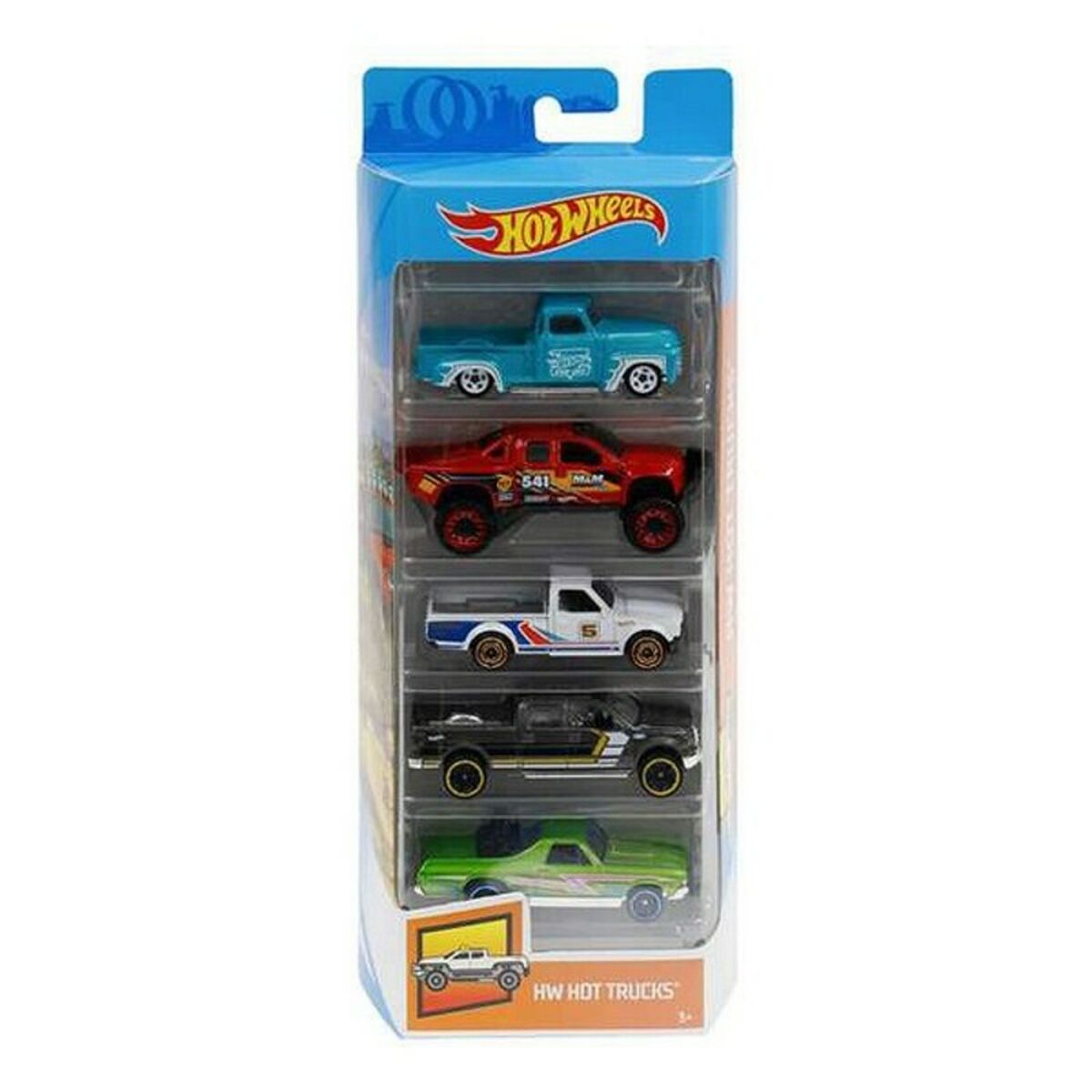 Set de 5 coches Hot Wheels 1806 Multicolor Naranja