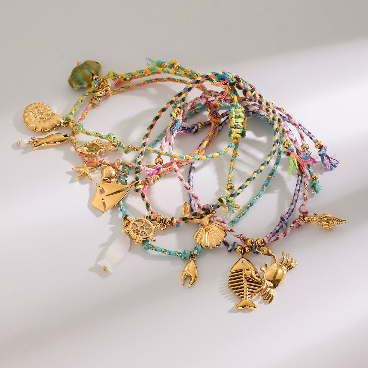 Pulseira Náutica em Corda Trançada com Aço Inoxidável