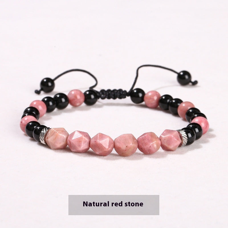 Bracelet with Diamond-Shaped Beads in Natural Stone