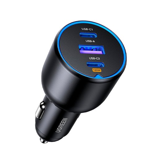 Cargador de coche Ugreen 2 puertos USB-C PD y USB-A de 130 W