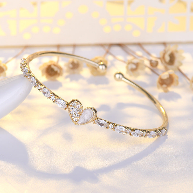 Pulsera de corazón con circonitas cúbicas