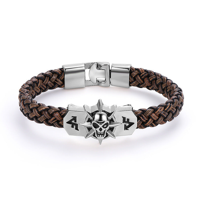 Leather Skull Bracelet