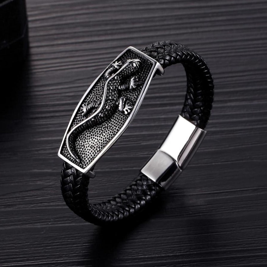 Leather and 316L Stainless Steel Bracelet
