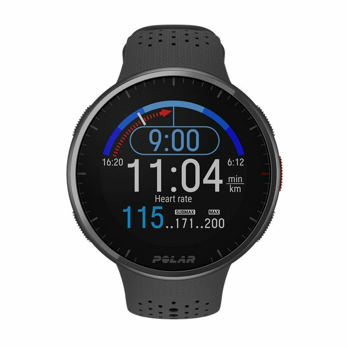 Reloj inteligente Polar Black de 1,2"
