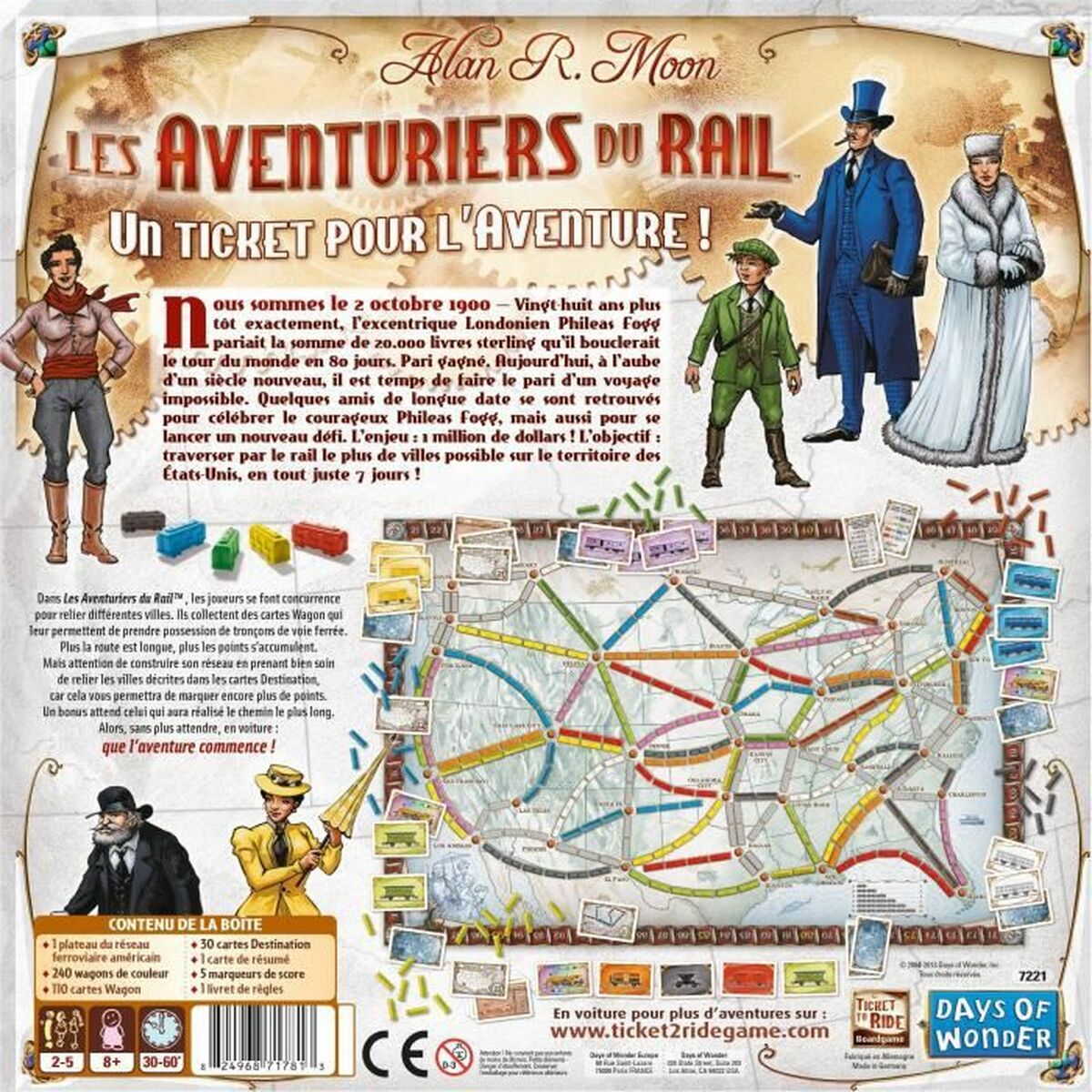 Juego de mesa Asmodee The Adventurers of Rail USA (FR)
