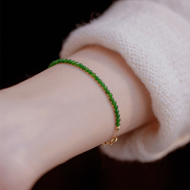 Pulsera de calcedonia retro en piedra natural