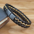 Leather and Stainless Steel Bracelet
