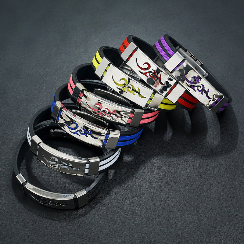 Silicone and Stainless Steel Bracelet