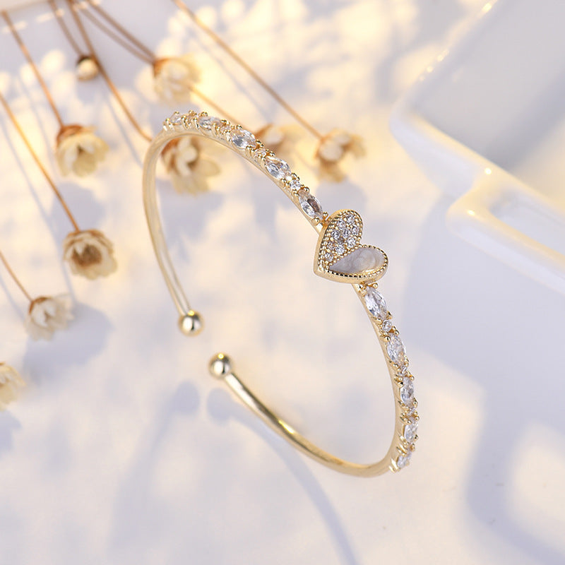 Pulsera de corazón con circonitas cúbicas