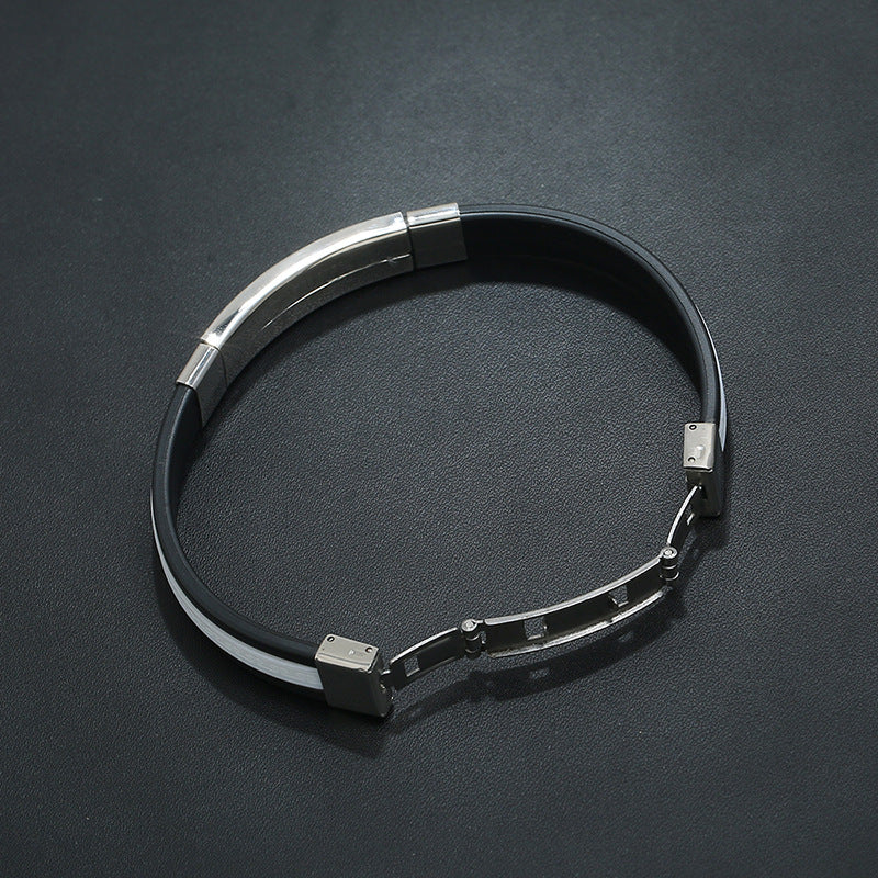 Pulseira em Silicone e Aço Inoxidável