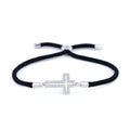 Cross bracelet with cubic zirconia.