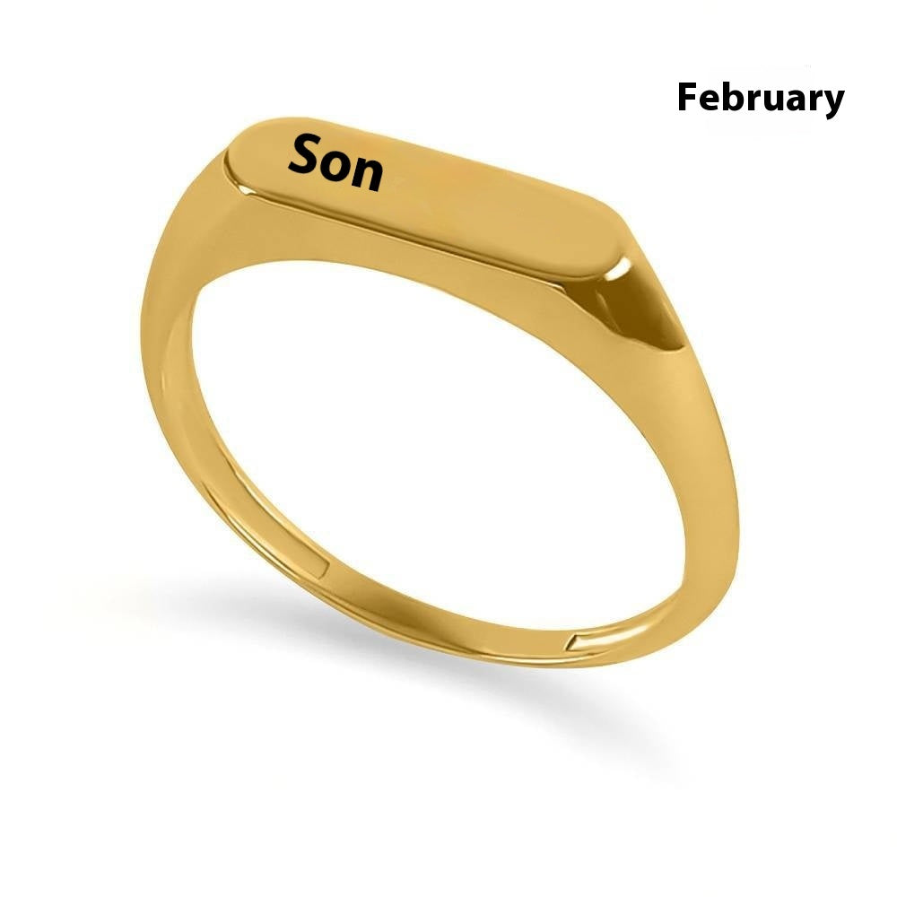 Anel Mês do Ano em Aço Inoxidável