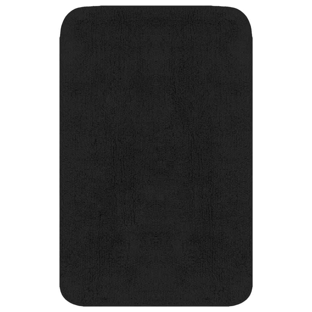 vidaXL Conjunto tapetes de casa de banho 2 pcs tecido antracite