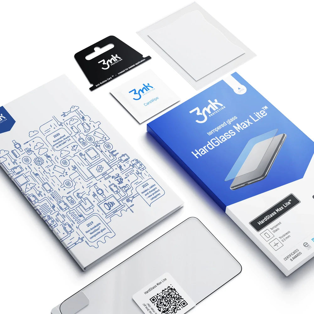 Vidro Temperado 3MK PROTECTION / Preto para Xiaomi Redmi Note 12 5G / Poco X5 5G 9H Series HardGlass Lite