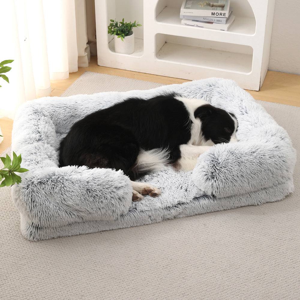 Plush Rectangle Pet Bed | Cozy Winter Dog Bed for Maximum Comfort