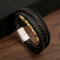 Leather and Stainless Steel Bracelet
