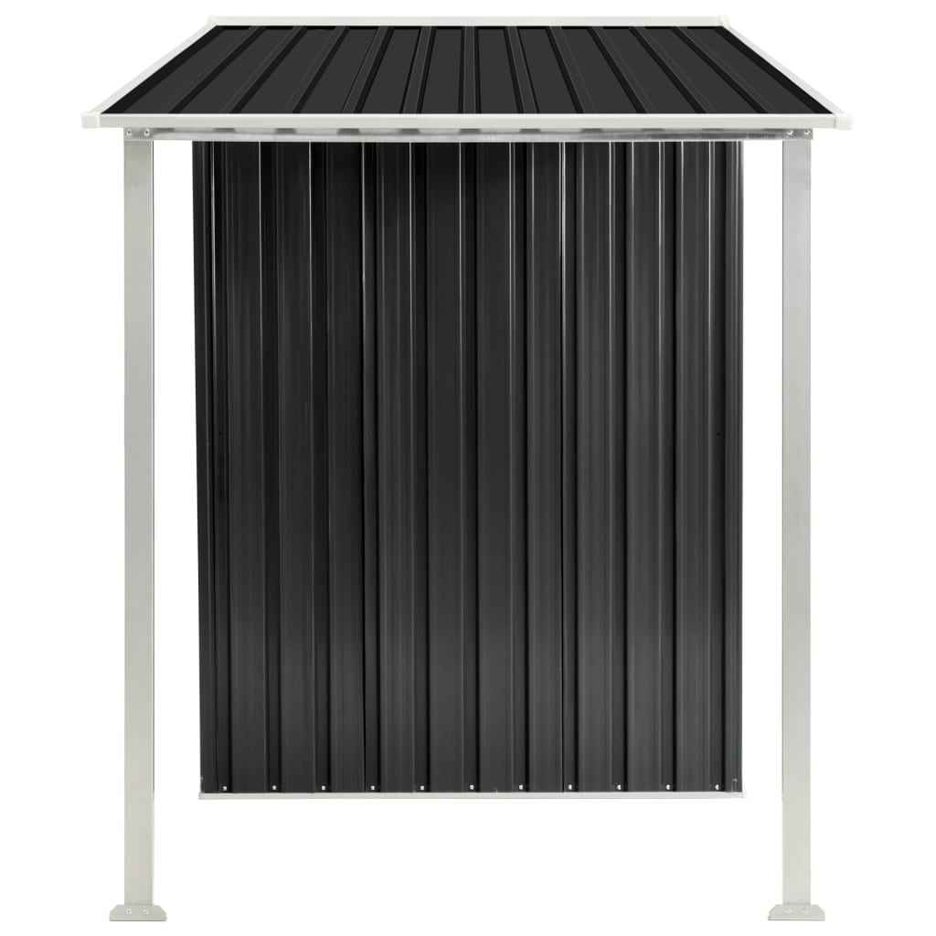 vidaXL Abrigo jardim c/ portas de correr 386x131x178 cm aço antracite