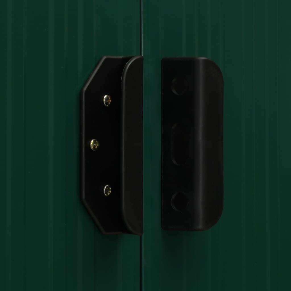 vidaXL Abrigo de jardim com alpendre 346x193x181 cm aço verde