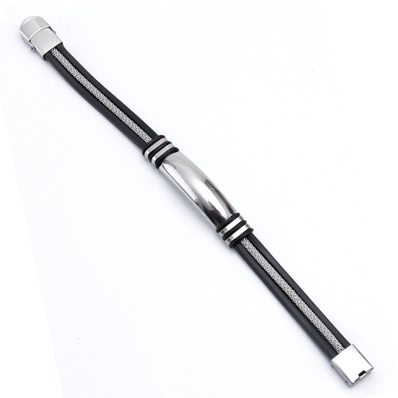 Pulseira em Silicone e Aço Inoxidável