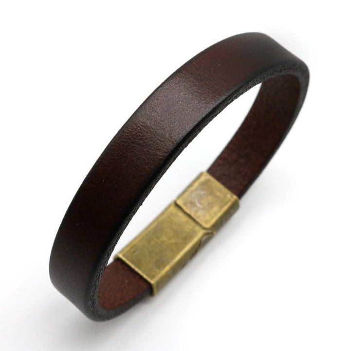 Leather and Stainless Steel Bracelet