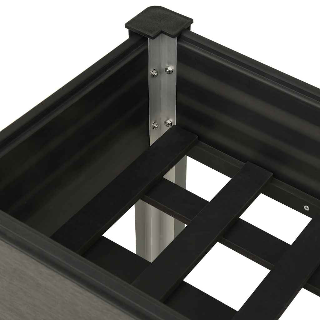 vidaXL Canteiro elevado de jardim 75x40x75 cm WPC cinzento