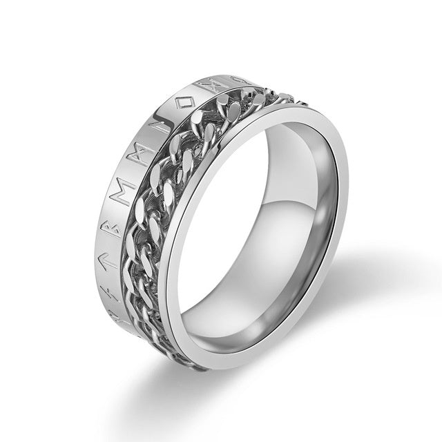 Nordic Chain Ring in Titanium Steel