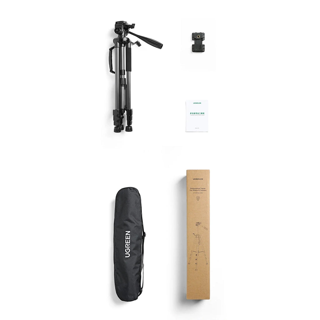 Tripé Profissional Ugreen LP661 para Smartphones e Câmaras - Preto e Cinza