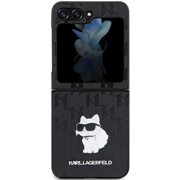 Pin case Karl Lagerfeld / Saffiano Monogram Choupette / Preto para Samsung Galaxy Z Flip 5