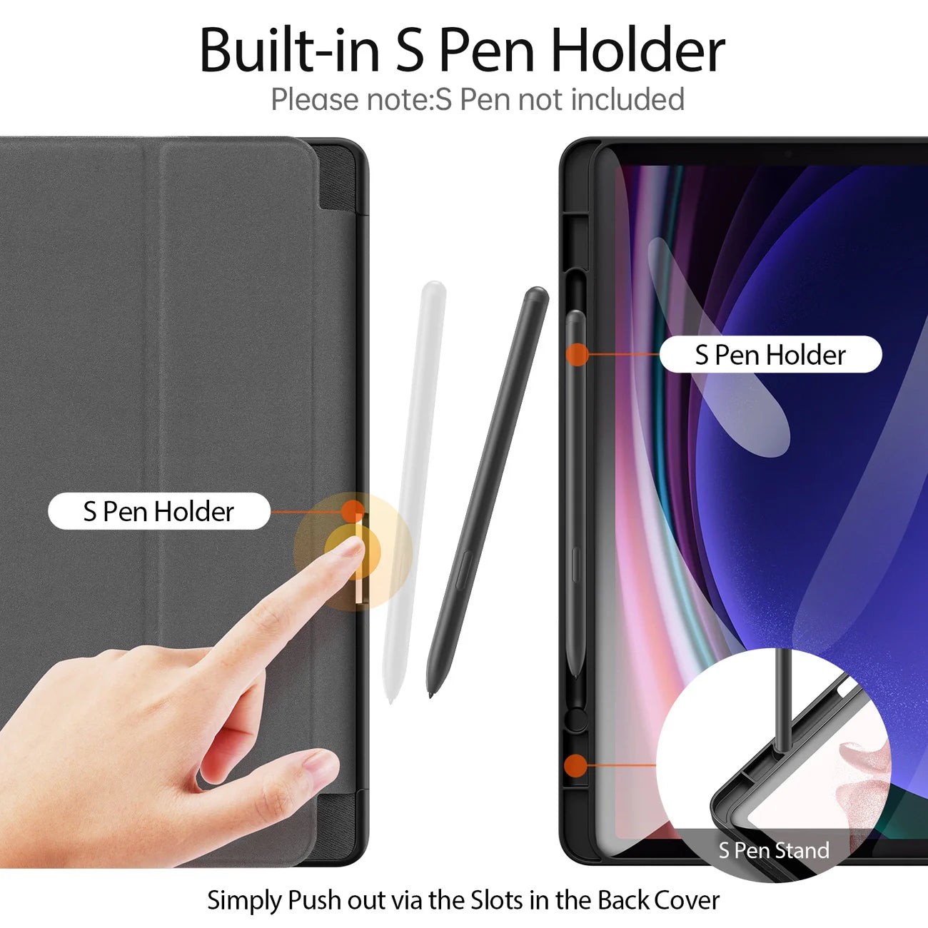 Funda plegable y con función de suspensión inteligente para Samsung Galaxy Tab S9 Dux Ducis Domo