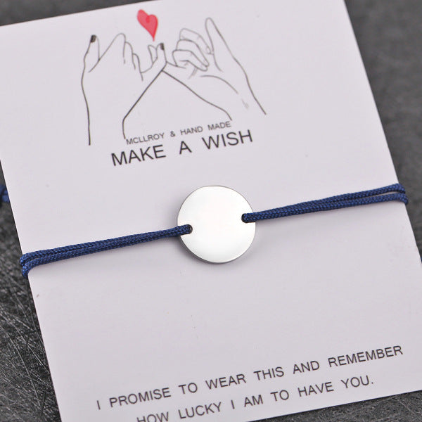 Pulseira Make a Wish Personalizada em Aço Inoxidável