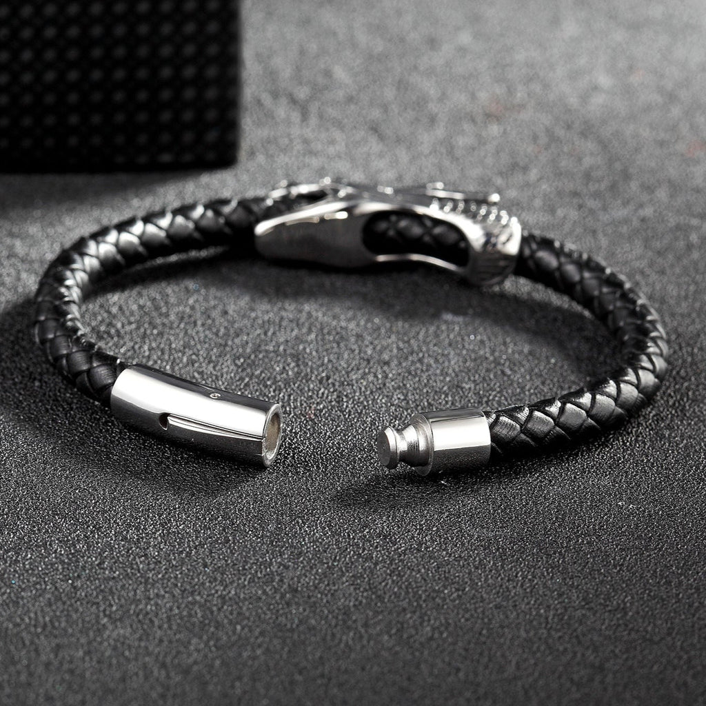 Leather and Titanium Steel Bracelet