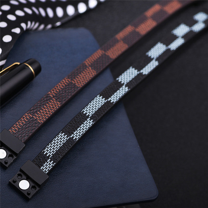 Leather and Stainless Steel Bracelet