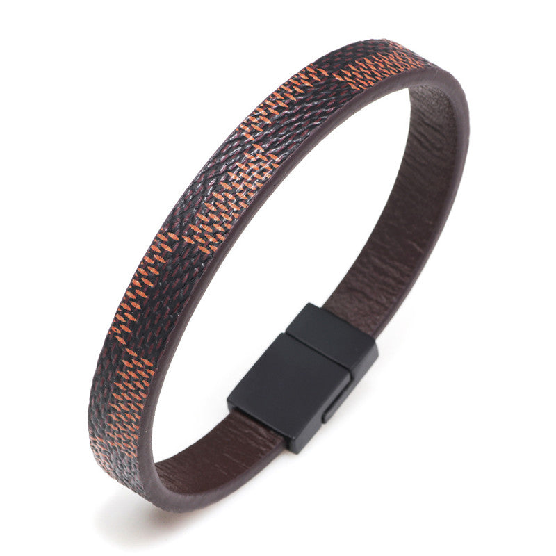 Leather and Stainless Steel Bracelet
