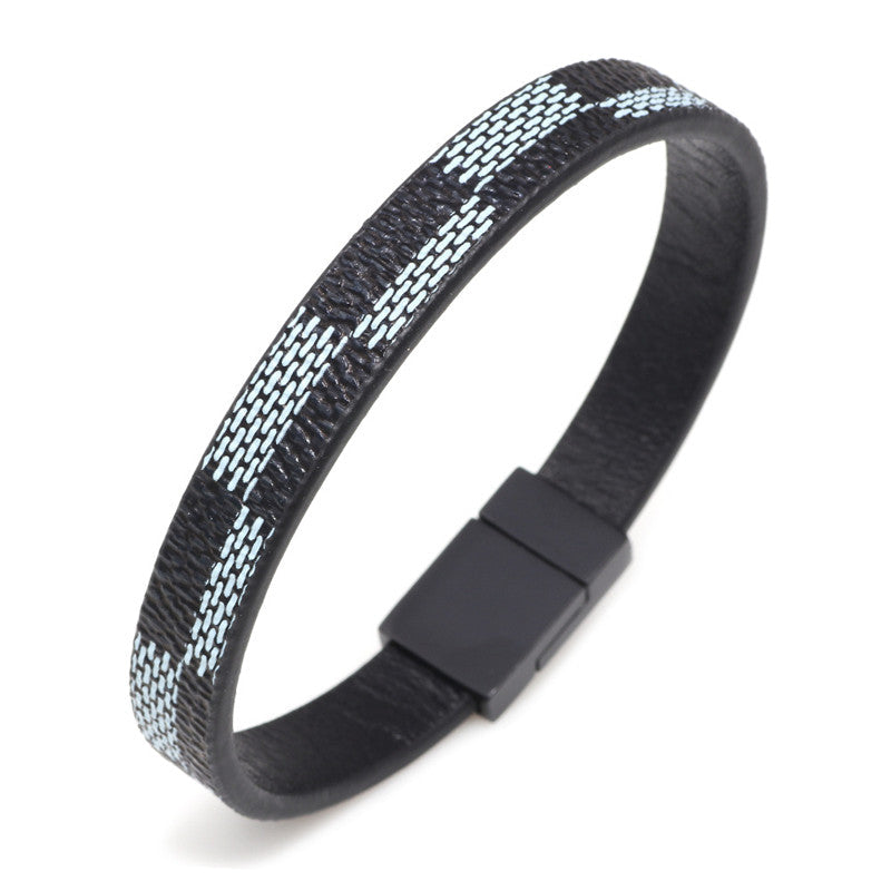 Leather and Stainless Steel Bracelet