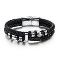 Leather and Titanium Steel Bracelet