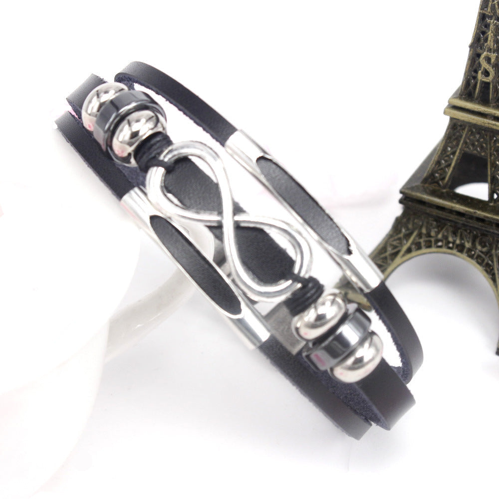 Pulsera de cuero con infinito