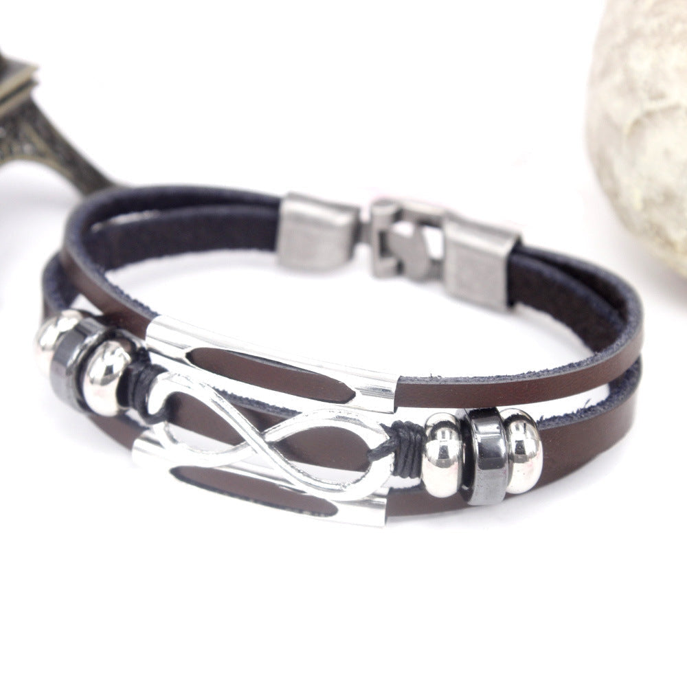 Pulsera de cuero con infinito