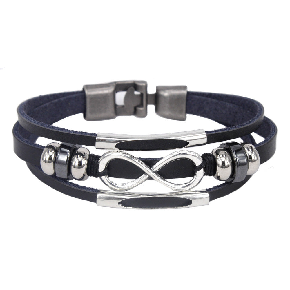 Pulsera de cuero con infinito