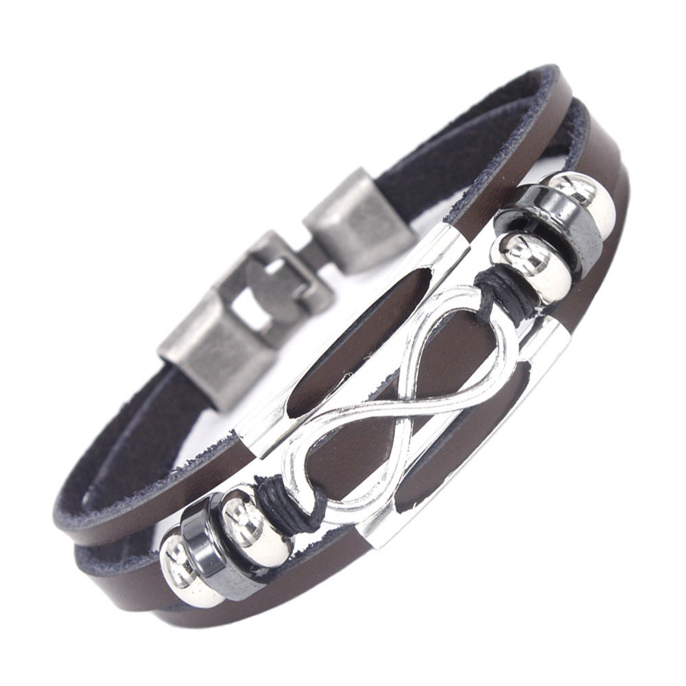 Pulsera de cuero con infinito