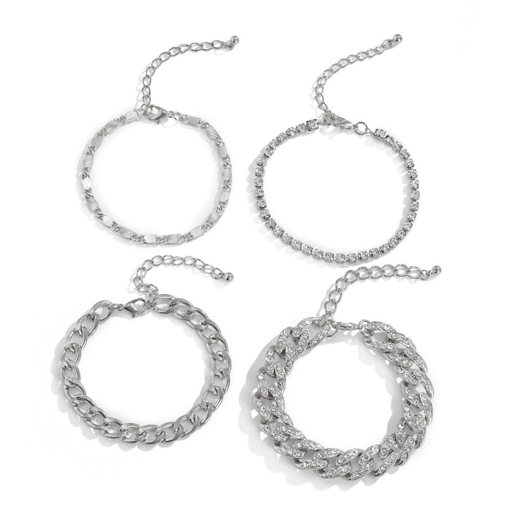 Conjunto de 4 Pulseiras Corrente