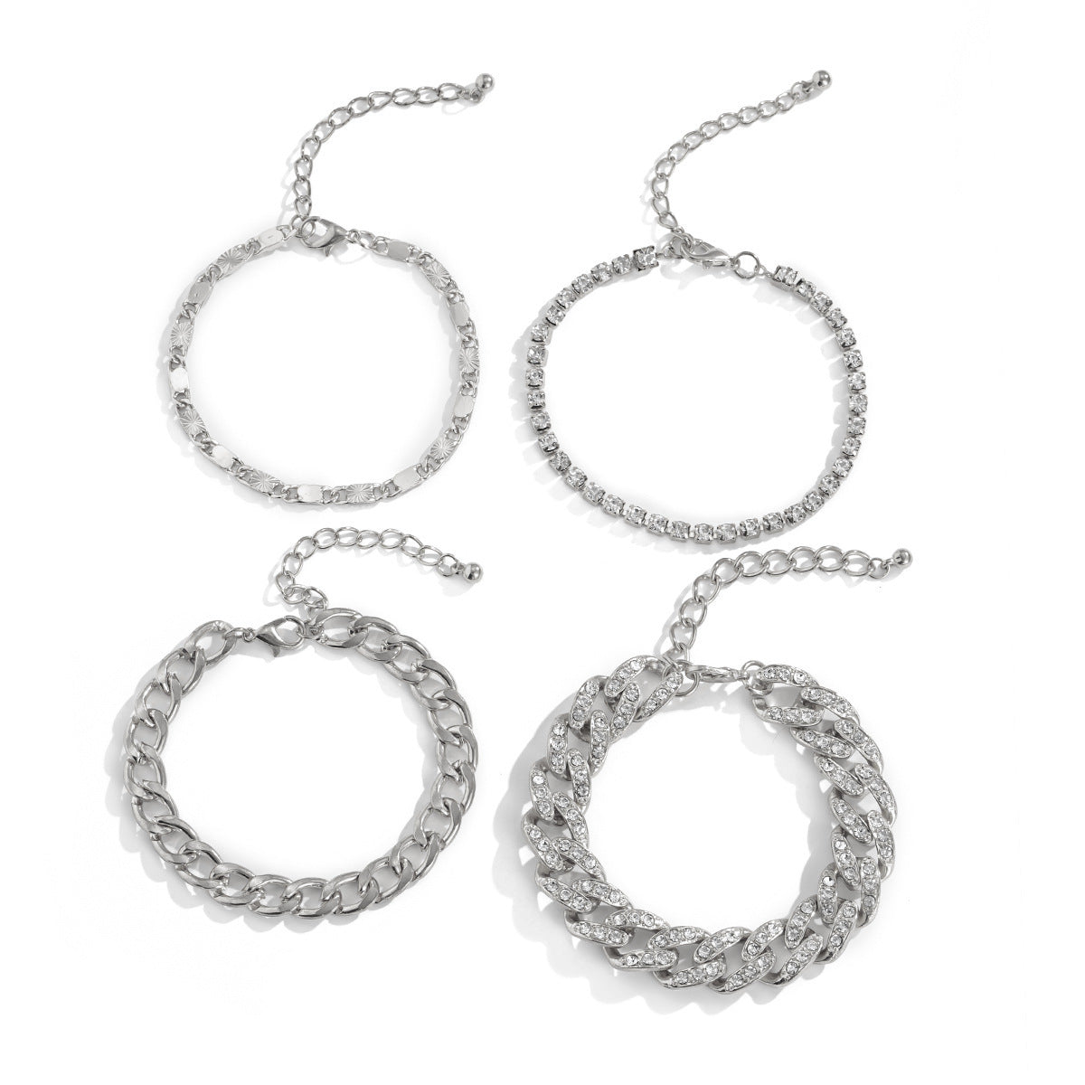 Conjunto de 4 Pulseiras Corrente