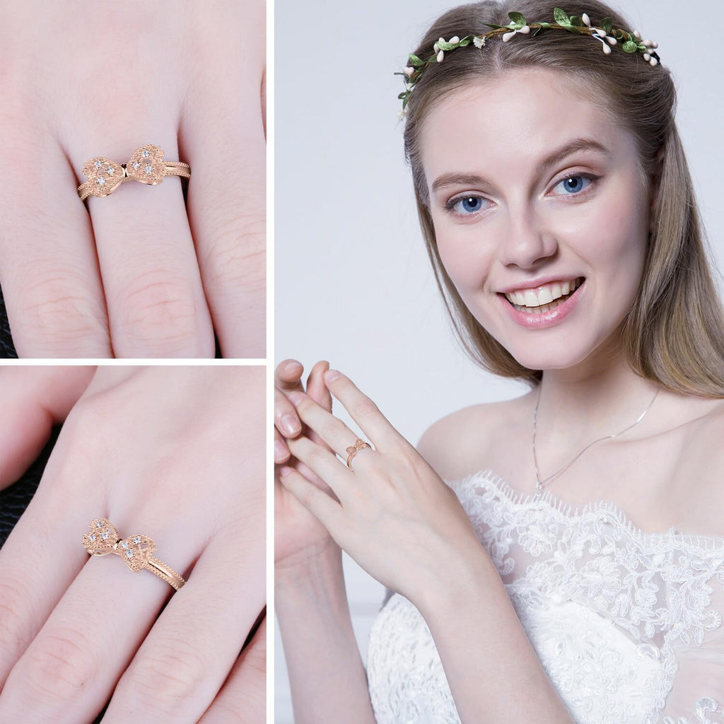 Bow Ring with Cubic Zirconia