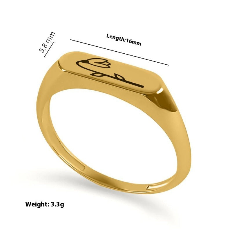 Anel Mês do Ano em Aço Inoxidável