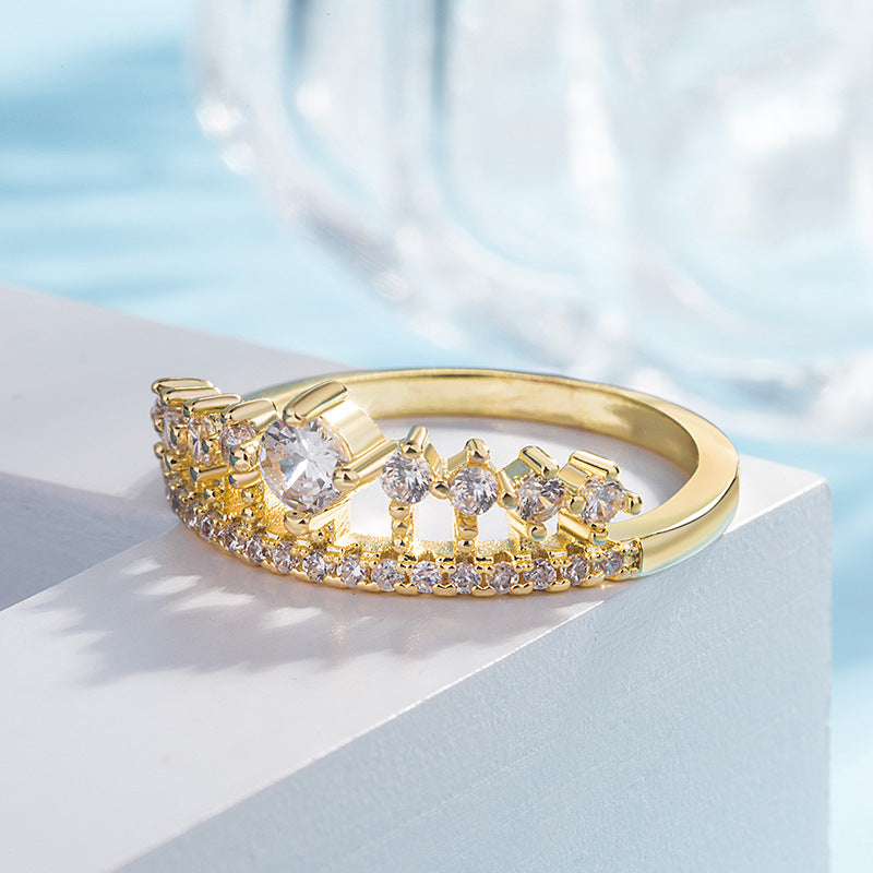 Anel Coroa com Zircónia