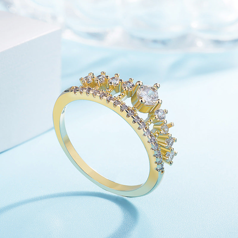 Anel Coroa com Zircónia