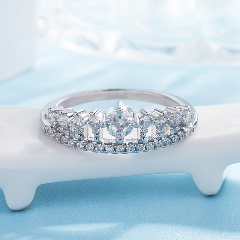 Anel Coroa com Zircónia