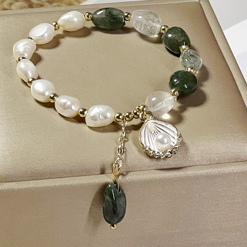Natural Crystal Bracelet – Rutilated Green Quartz