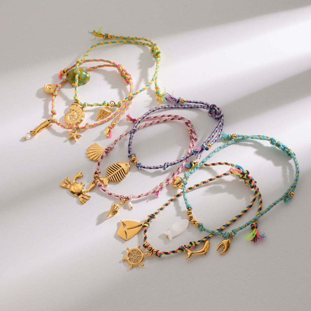 Pulseira Náutica em Corda Trançada com Aço Inoxidável