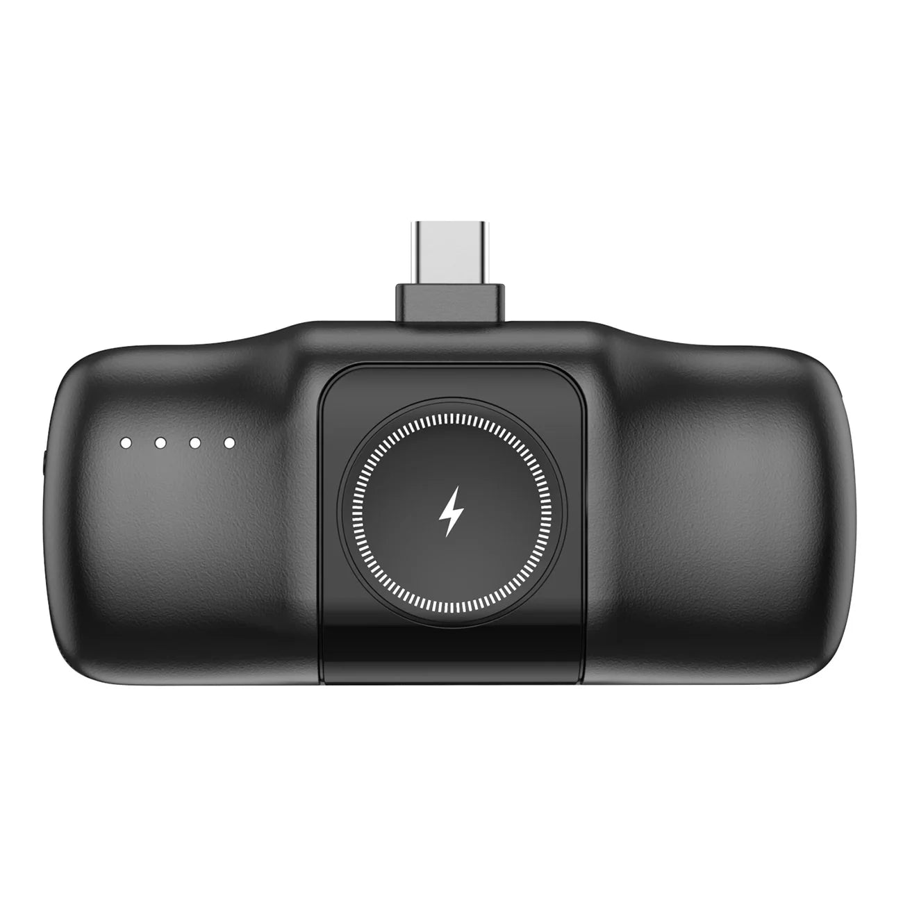 Mini Power Bank Wozinsky WF16-YCS Preta / 5000mAh / 15W / USB-C / com Cabo USB-C Integrado e Carregador para Apple Watch