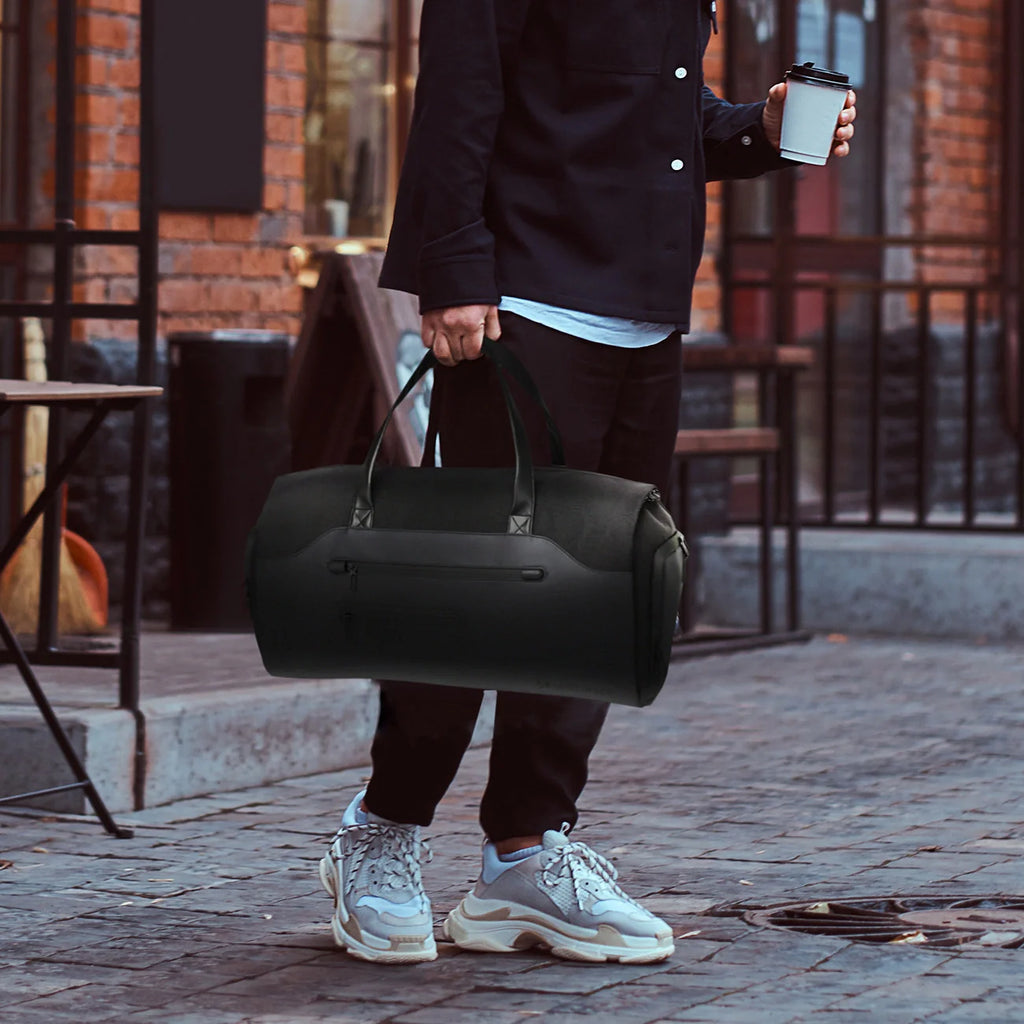 Maleta de viaje Wozinsky Premium con bolsillo para ropa mojada, 45 l, color negro